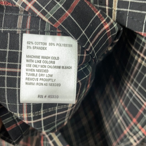 NWT S Haggar Button Down Shirt Men’s Black Plaid - Picture 11 of 14